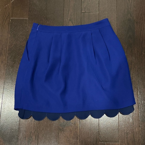 ⚡️2/$25⚡️Club Monaco Royal Blue Mini Skirt Scalloped Detail Size 2 Parisian Chic - Picture 8 of 11